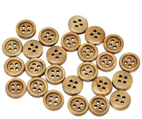Wooden Coffee coloured Buttons 15mm  x 20