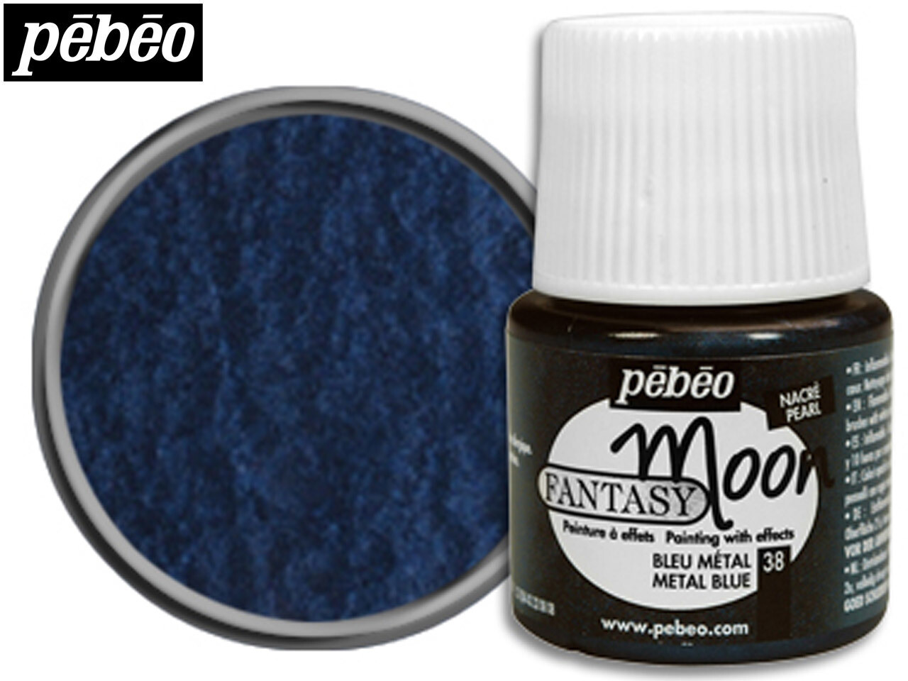 Pebeo Fantasy Moon Paint - METAL BLUE (38) 45ml