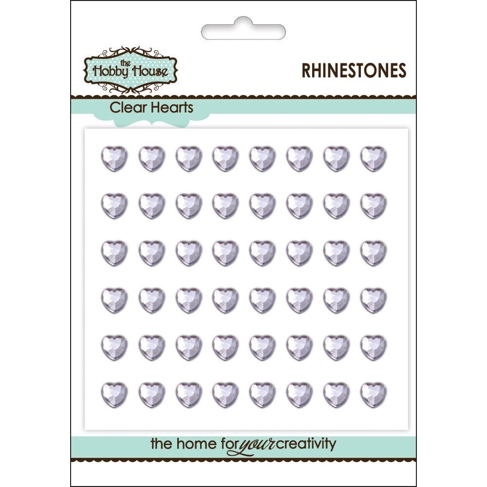 The Hobby House Rhinestones Hearts 8mm - CLEAR x30