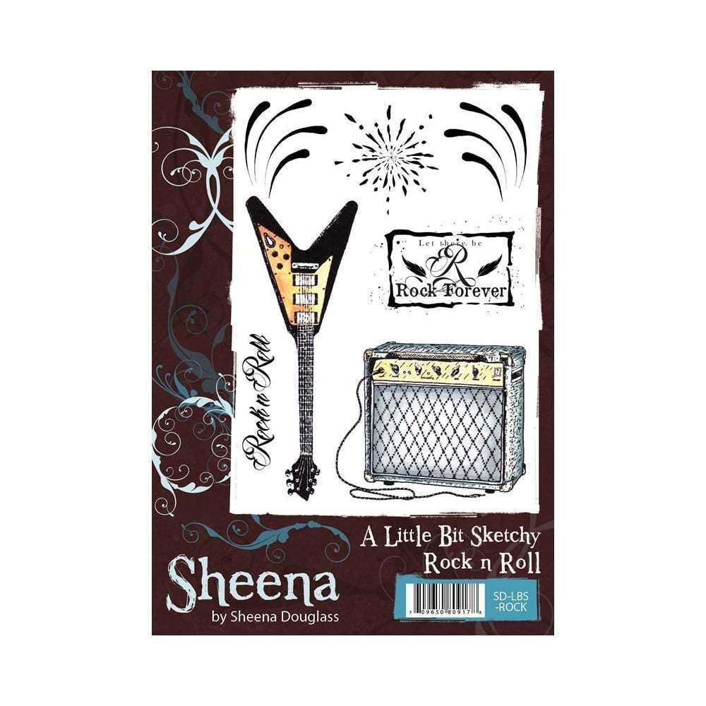 Sheena Douglass A6 Stamp - ROCK &#39;n ROLL **LESS THAN HALF PRICE**