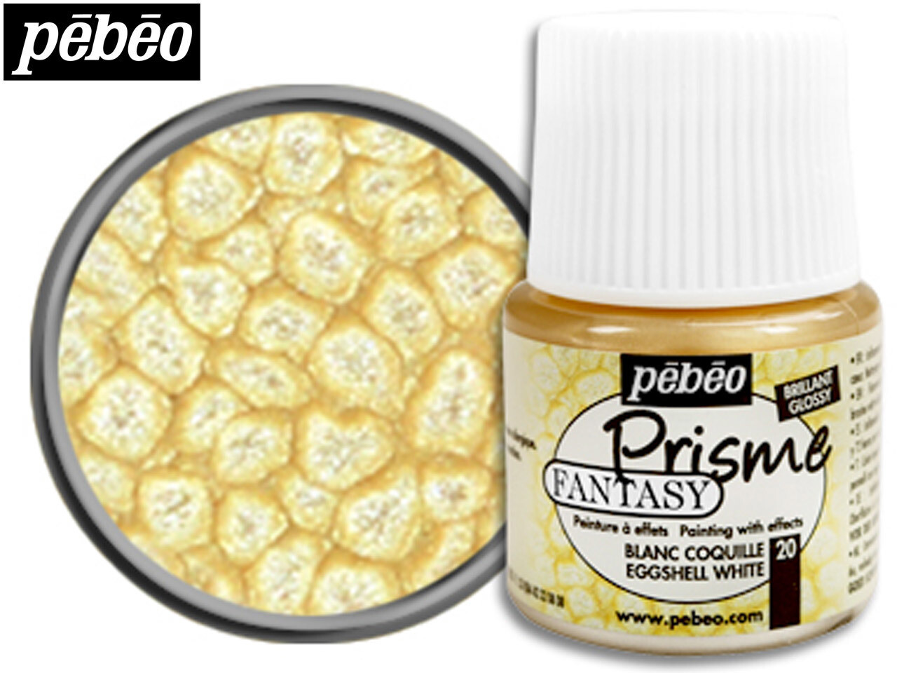 Pebeo Fantasy Prisme Paint - EGGSHELL WHITE (20) 45ml