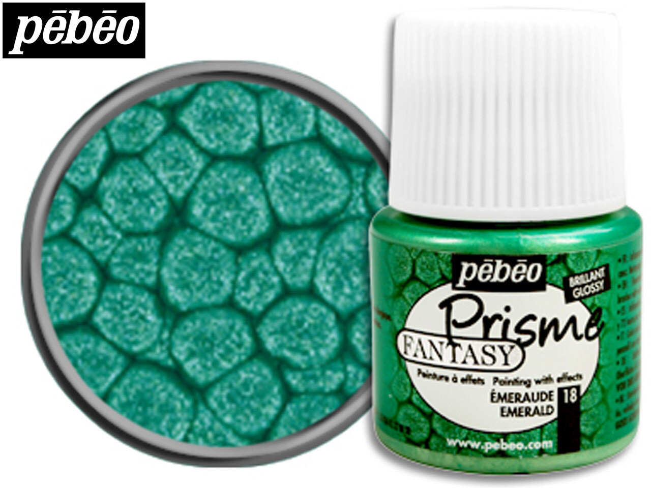 Pebeo Fantasy Prisme Paint - EMERALD (18) 45ml