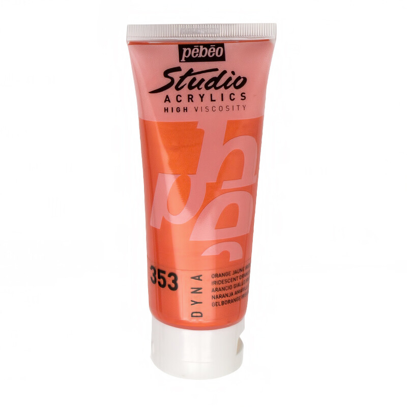 Pebeo - DYNA Iridescent Acrylic Paint - ORANGE YELLOW (353) 250ml