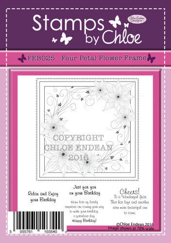Stamps by Chloe FEB025 Four Petal Flower Frame **Less Than Half Price**
