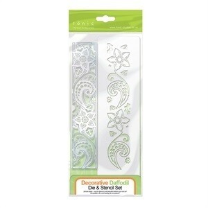 DECORATIVE DAFFODIL - Double Detail Stencil &amp; Die set