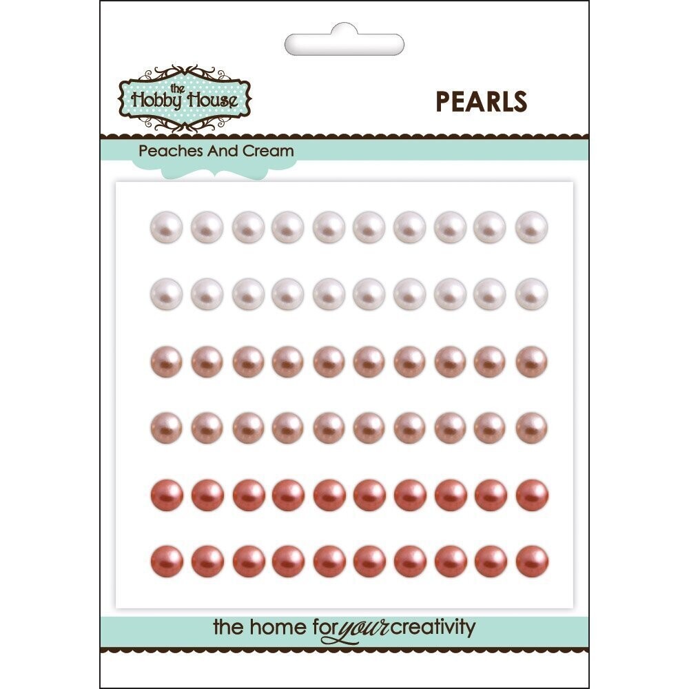 The Hobby House 5mm Pearls - PEACHES &amp; CREAM