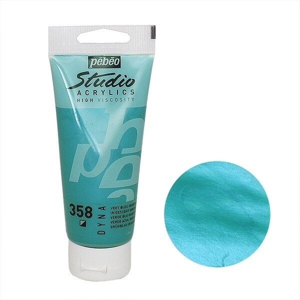 Pebeo - DYNA Iridescent Acrylic Paint - GREEN BLUE (358) 250ml
