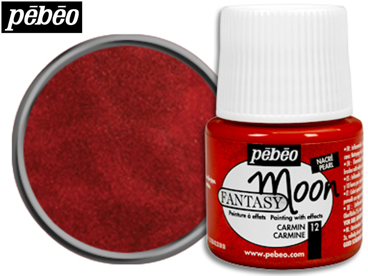 Pebeo Fantasy Moon Paint - CARMINE (12) 45ml