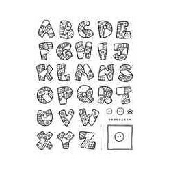Woodware Crafts Acrylic Stamp Set - Large PATCHWORK ALPHABET