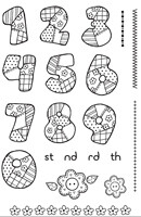 Woodware Crafts Acrylic Stamp Set - Large PATCHWORK NUMBERS