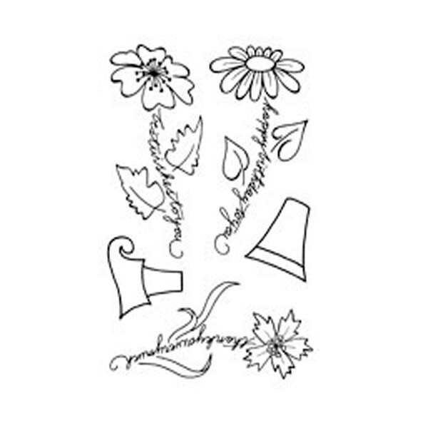 Jane Gill - &quot;Three Flowers&quot; clear magic stamp set
