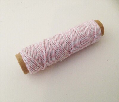 Bakers Twine - Pastel Pink &amp; White 20 yards