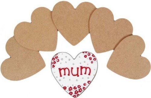 MDF Hearts - 13cm x 13cm x 3mm (Pack of 3)