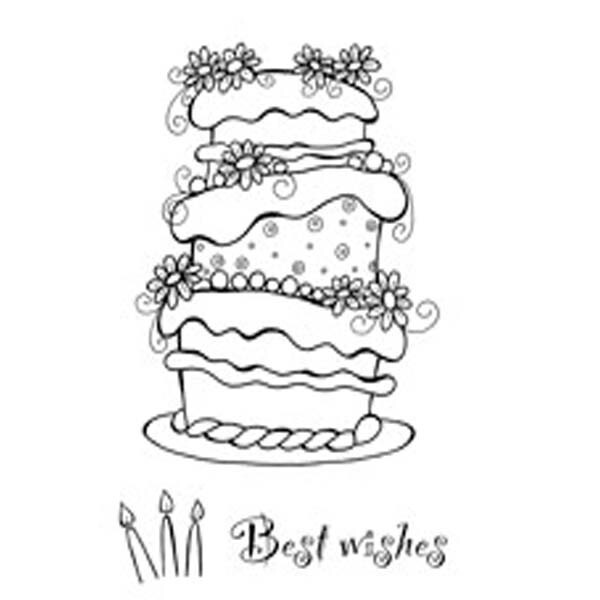 Jane Gill - &quot;Huge Cake &amp; Candles&quot; clear magic singles stamp set