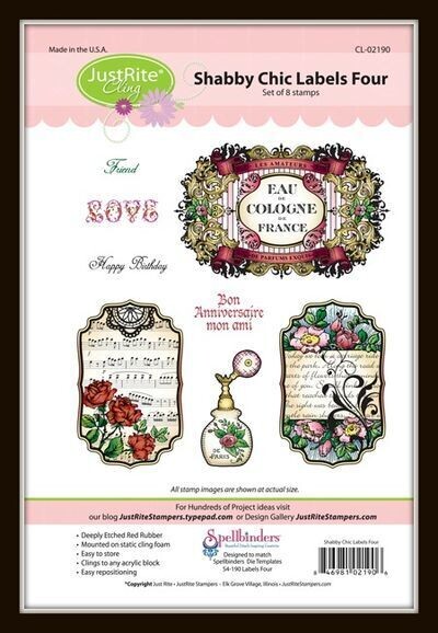 Just Rite - Shabby Chic Labels Four stamp FREE DELIVERY