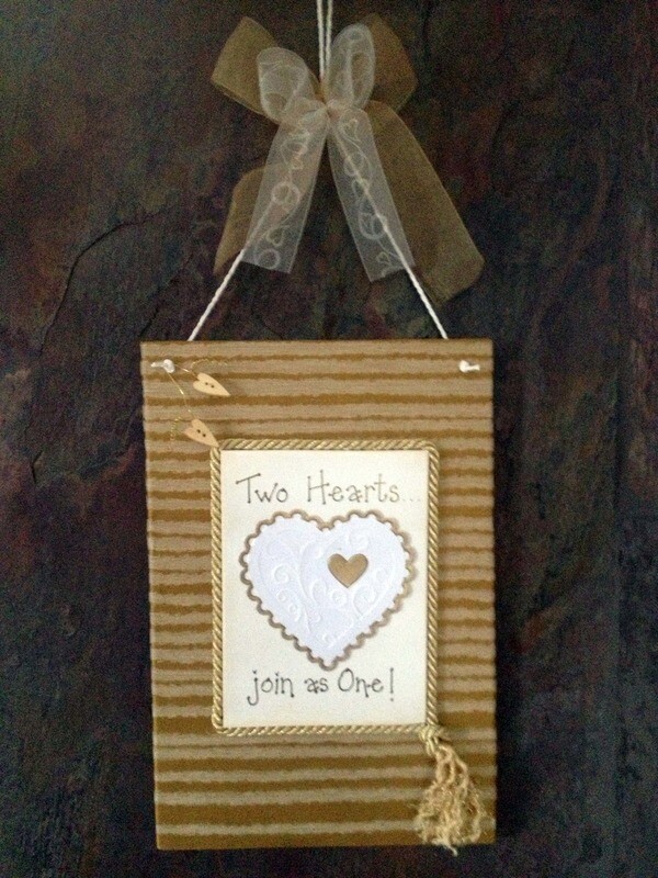 Two Hearts Handmade Sign
