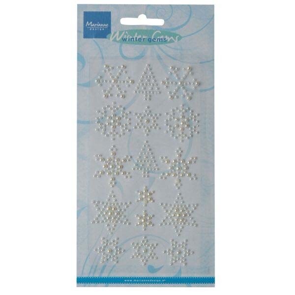 Marianne Designs - Snowflake &amp; Trees in Off White Pearls
