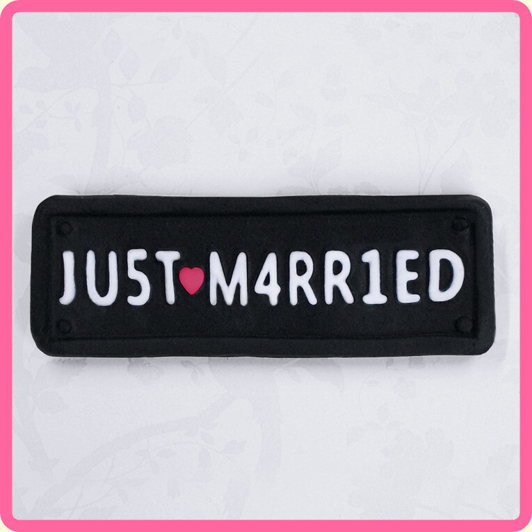 Katy Sue Designs Mould - &quot;JUST MARRIED&quot; Car Plate