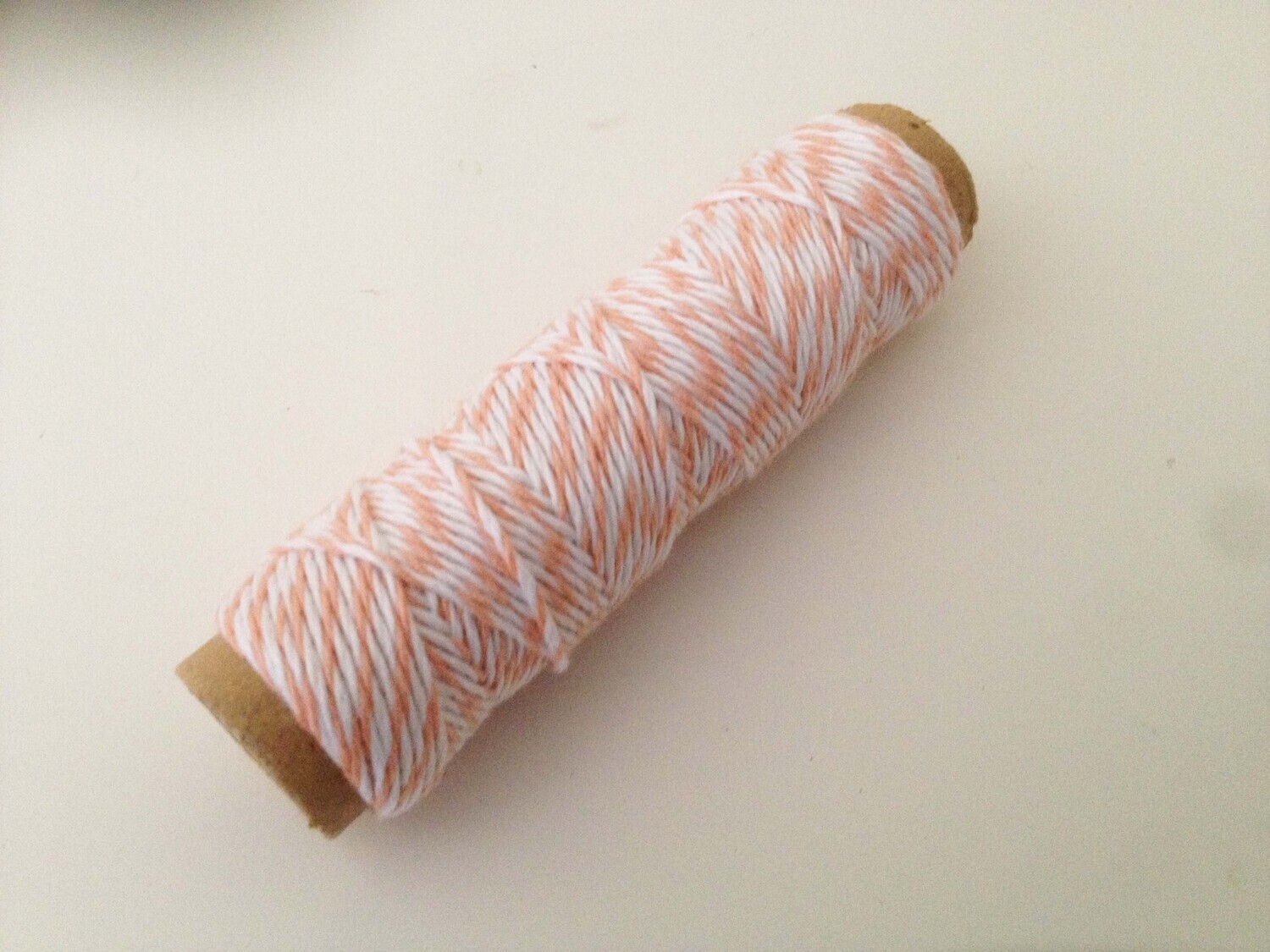 Bakers Twine - Pastel Peach &amp; White 20 yards