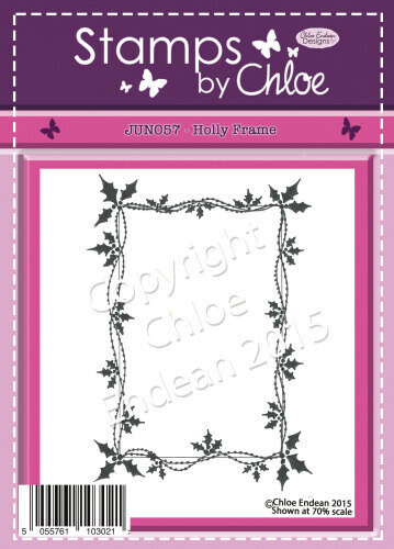 Stamps by Chloe JUN057 HOLLY FRAME **Less Than Half Price**