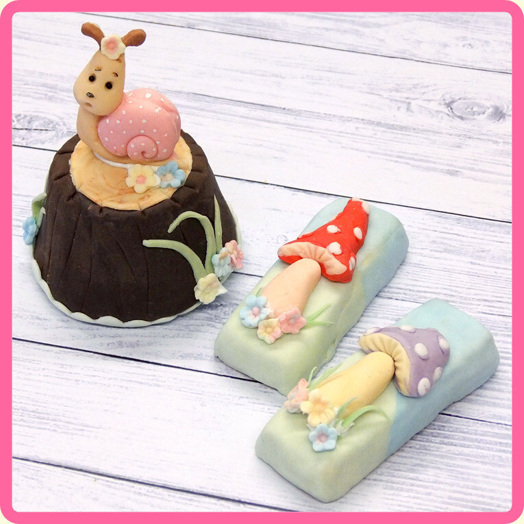 Katy Sue Designs &amp; Sugar Buttons Mould - SNAIL &amp; TOAD STOOLS