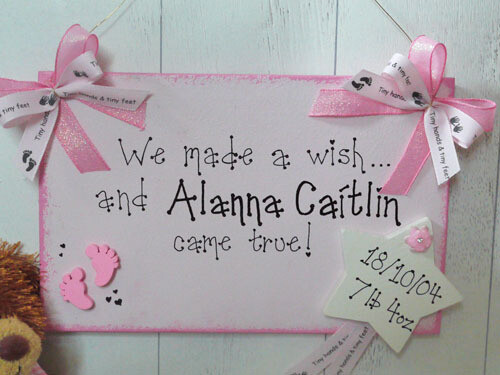 Personalised Baby &amp; Name Handmade Signs
