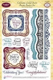 Just Rite Clear Stamps set - Celebrations Labels One &amp; Bracket Borders One