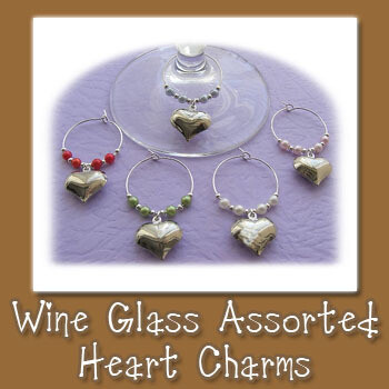 Wine Glass Charms - Assorted Hearts
