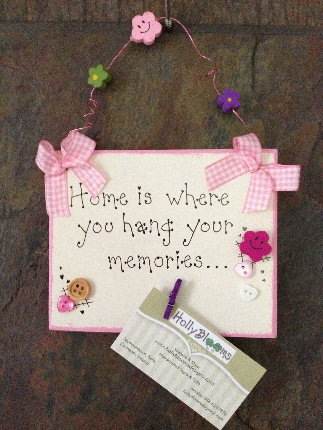 Hang Your Memories Handmade Sign