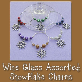 Wine Glass Charms - Assorted Snowflakes (5 pcs)