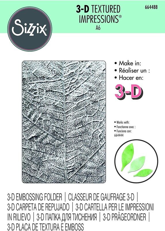 Sizzix 3D Embossing Folder LEAF VEINS