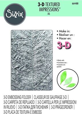Sizzix 3D Embossing Folder LEAF VEINS