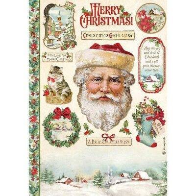 Stamperia A4 Rice Paper CLASSIC CHRISTMAS SANTA CLAUS