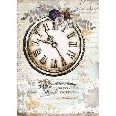 Stamperia A4 Rice Paper Romantic Journal CLOCK