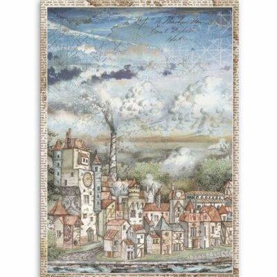Stamperia A4 Rice Paper Sir Vagabond CITYSCAPE