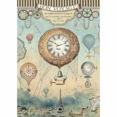 Stamperia A4 Rice Paper VOYAGES FANTASTIQUES BALLOON