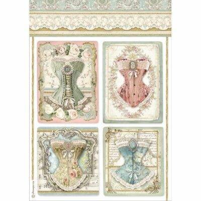 Stamperia A4 Rice Paper CORSETS