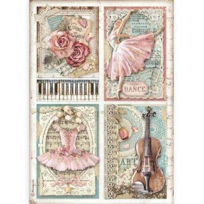 Stamperia A4 Rice Paper Dance CARDS