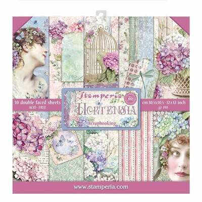 Stamperia HORTENSIA Paper Pad 12x12&quot; Paper Pad