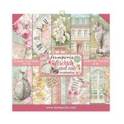 Stamperia ORCHID&#39;S &amp; CATS 8x8&quot; Paper Pad
