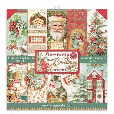Stamperia Paper Pad 6x6 CLASSIC CHRISTMAS