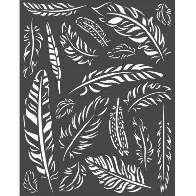 Stamperia Stencil 20 x 25 AMAZONIA FEATHERS