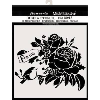 Stamperia Media Stencil 18x18 FOR YOU