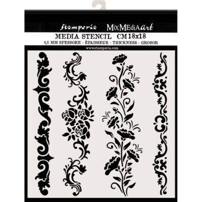 Stamperia Media Stencil 18 x18 BORDERS