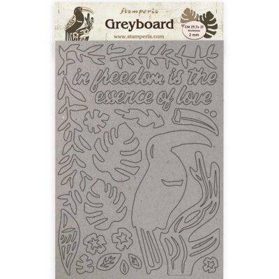 Stamperia A4 Greyboard AMAZONIA TOUCAN