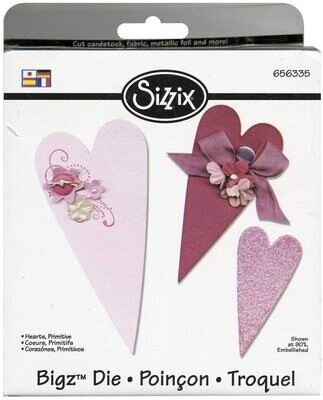 Sizzix Bigz Dies - PRIMITIVE HEARTS 656335