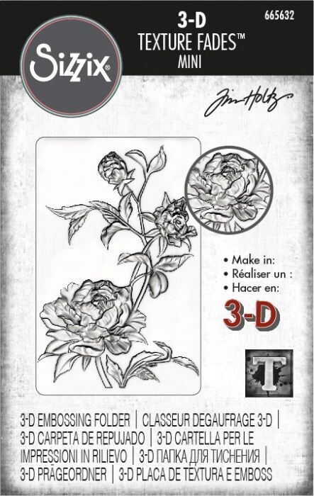 Sizzix 3-D Texture Fades Mini ROSES Tim Holtz 665632