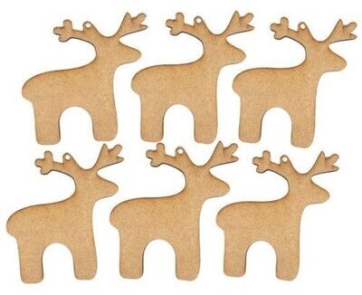 Creative Expressions MDF LARGE REINDEER Pk6