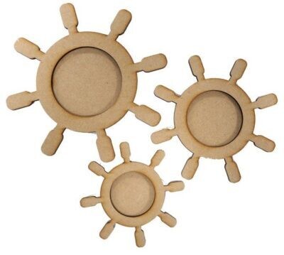 Creative Expression MDFSHIPS WHEELS x3