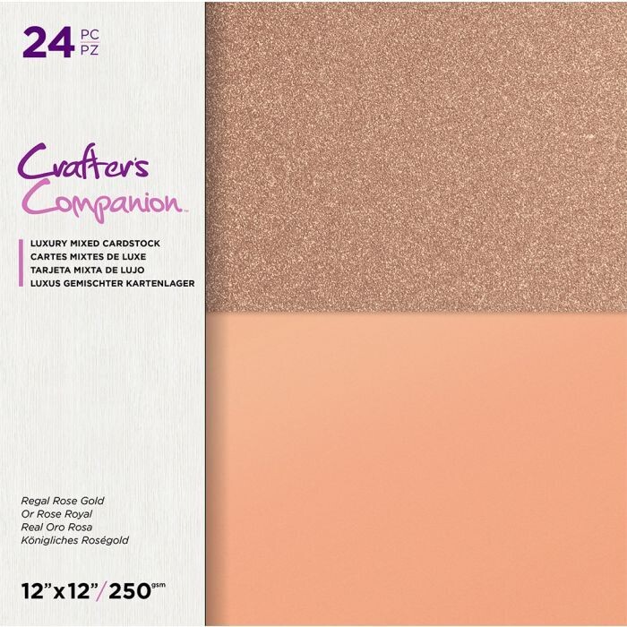Crafters Companion Mixed Luxury Cardstock 12x12 REGAL ROSE GOLD